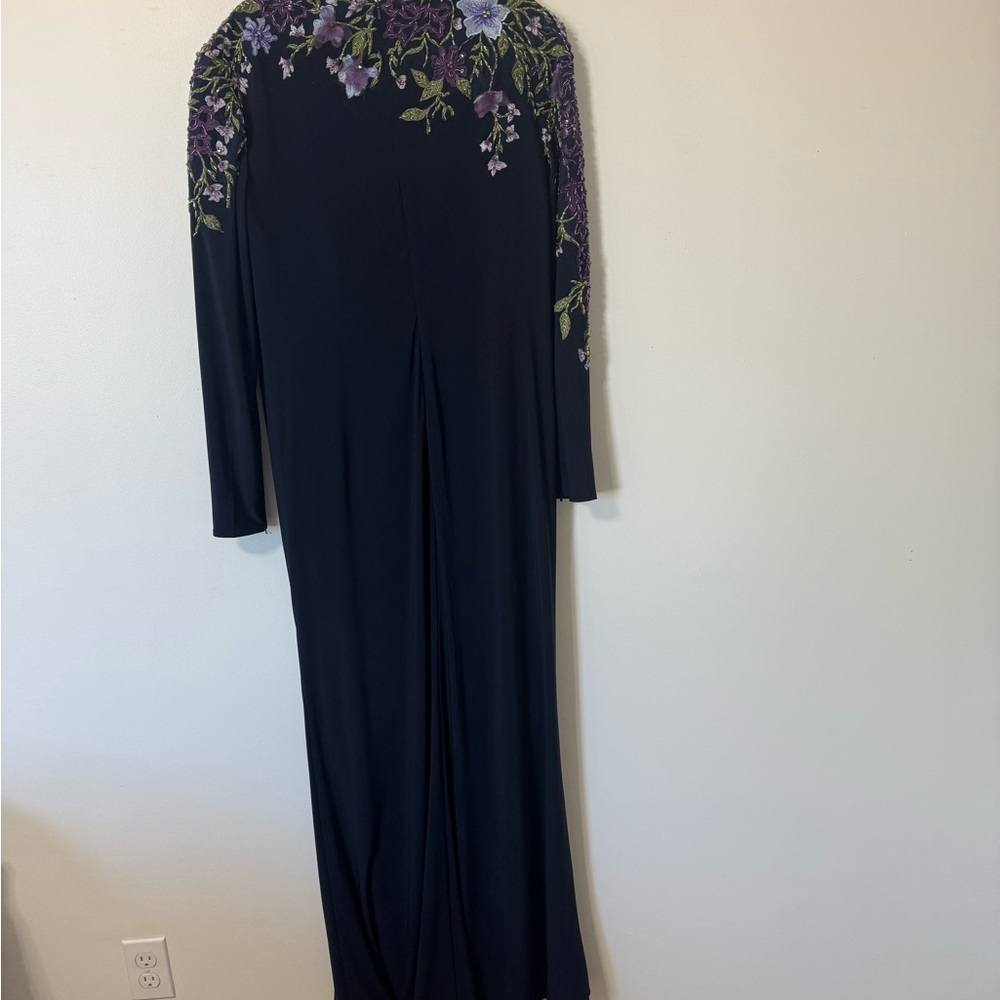 Mac Duggal Women's Embellished Long Sleeve Fitted Jersey Gown - Picture 3 of 7
